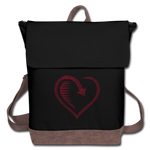 Wealthy Soul Heart Canvas Backpack - black/brown