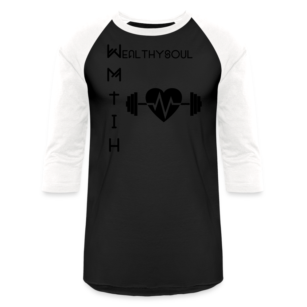 Wealthy Soul Baseball T-Shirt - black/white