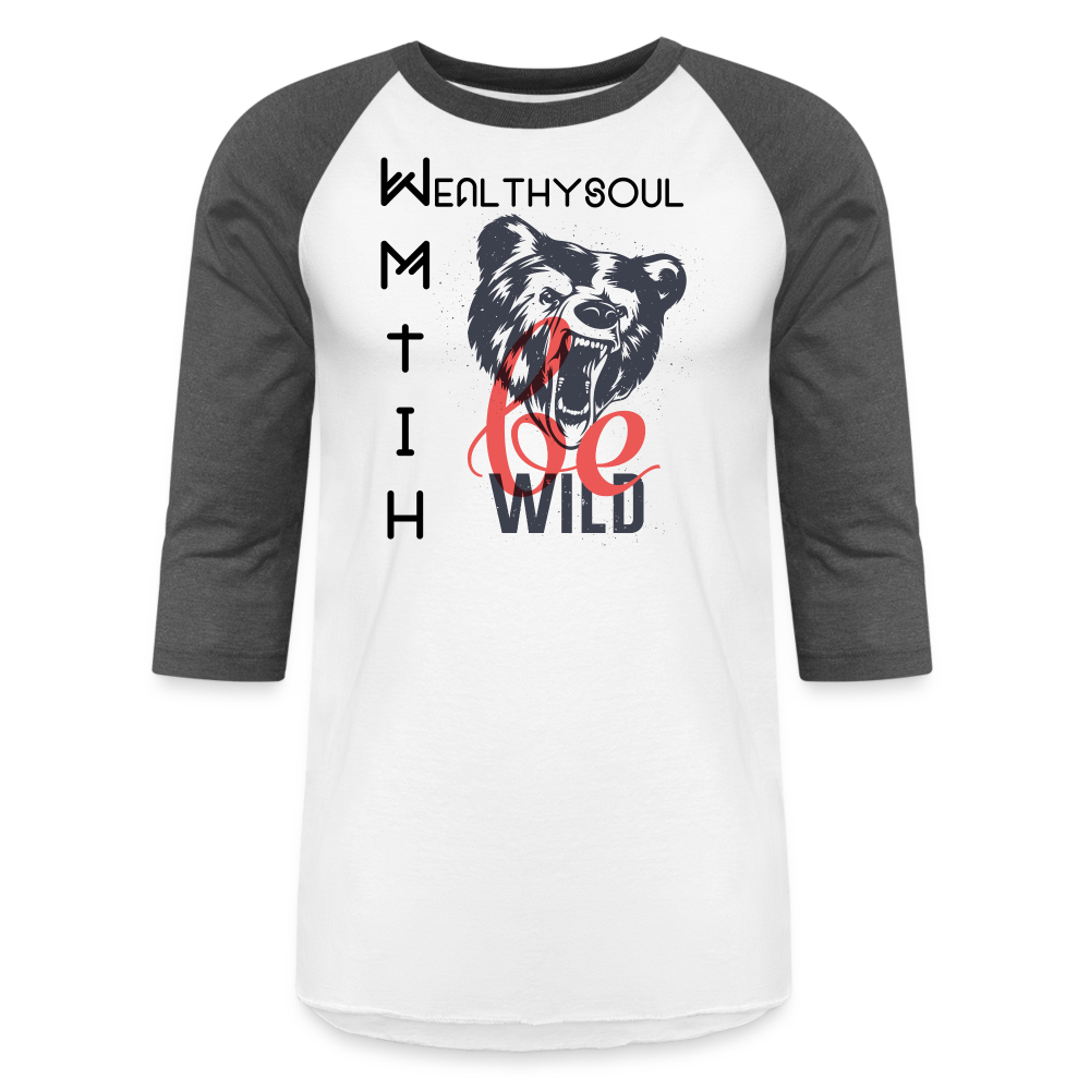 Wealthy Soul Baseball T-Shirt - white/charcoal