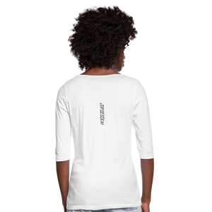 Women's Wealthy Soul Heart 3/4 Sleeve Shirt - white