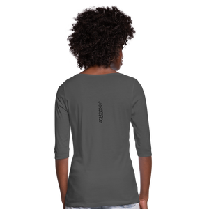 Women's Wealthy Soul Heart 3/4 Sleeve Shirt - charcoal