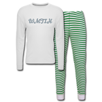 Women's Wealthy Soul Pajama Set - white/green stripe