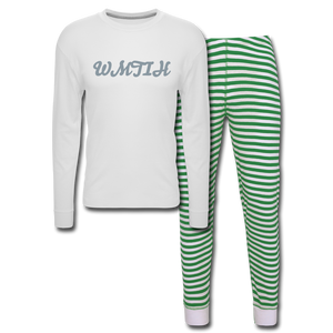 Women's Wealthy Soul Pajama Set - white/green stripe