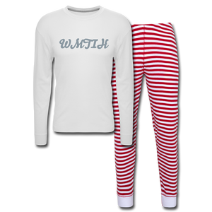 Women's Wealthy Soul Pajama Set - white/red stripe