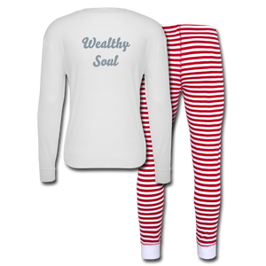 Women's Wealthy Soul Pajama Set - white/red stripe