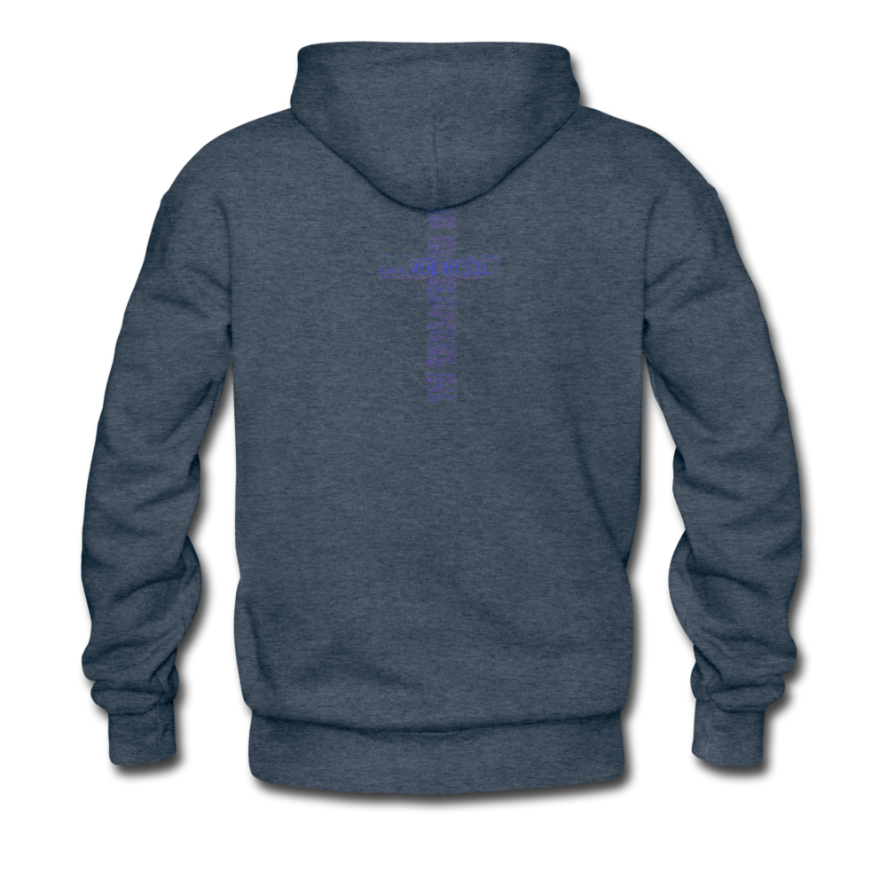 Give Life Not Game Men’s Premium Hoodie - heather denim