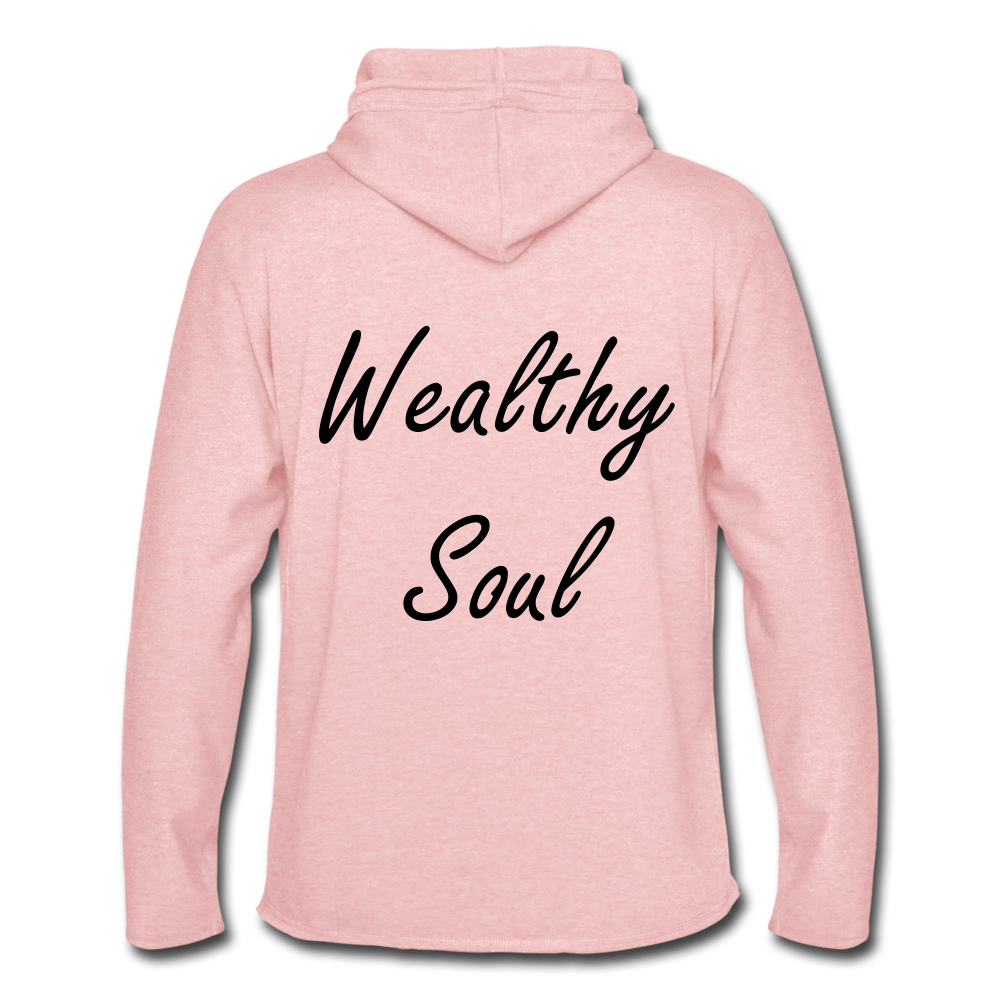 Wealthy Soul Lightweight Terry Hoodie - cream heather pink