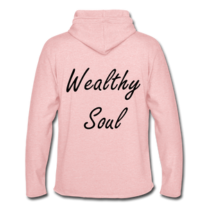 Wealthy Soul Lightweight Terry Hoodie - cream heather pink