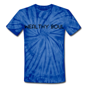 Unisex Tie Dye Wealthy Soul T-Shirt - spider blue