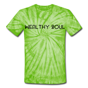 Unisex Tie Dye Wealthy Soul T-Shirt - spider lime green