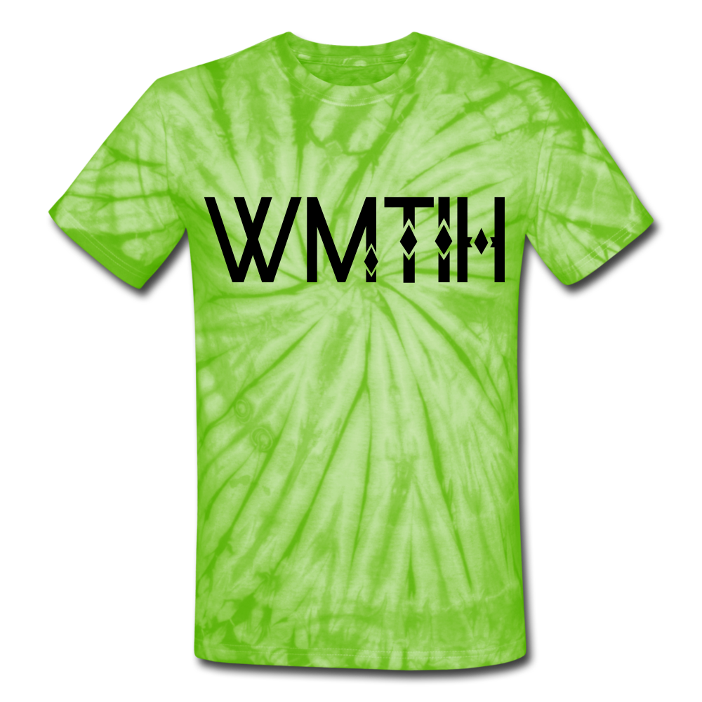 Unisex Tie Dye Wealthy Soul T-Shirt - spider lime green