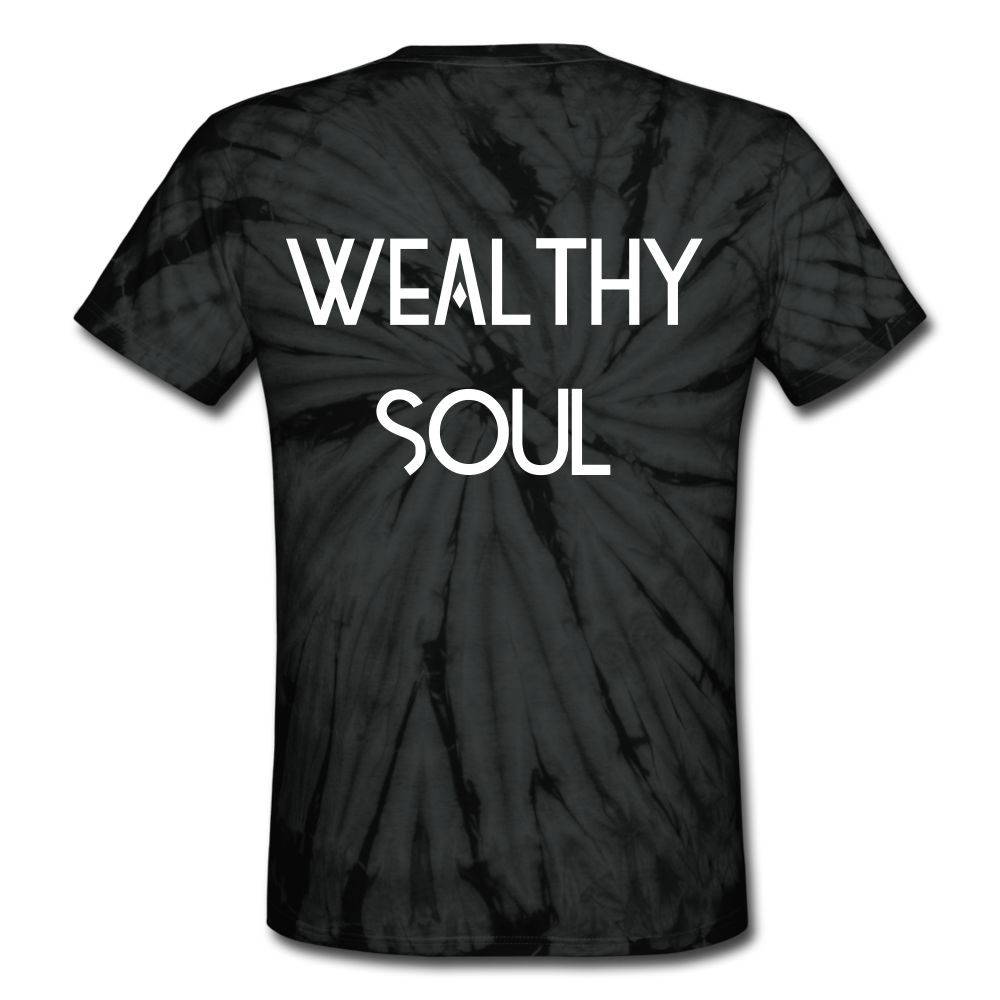 Unisex Tie Dye Wealthy Soul T-Shirt - spider black