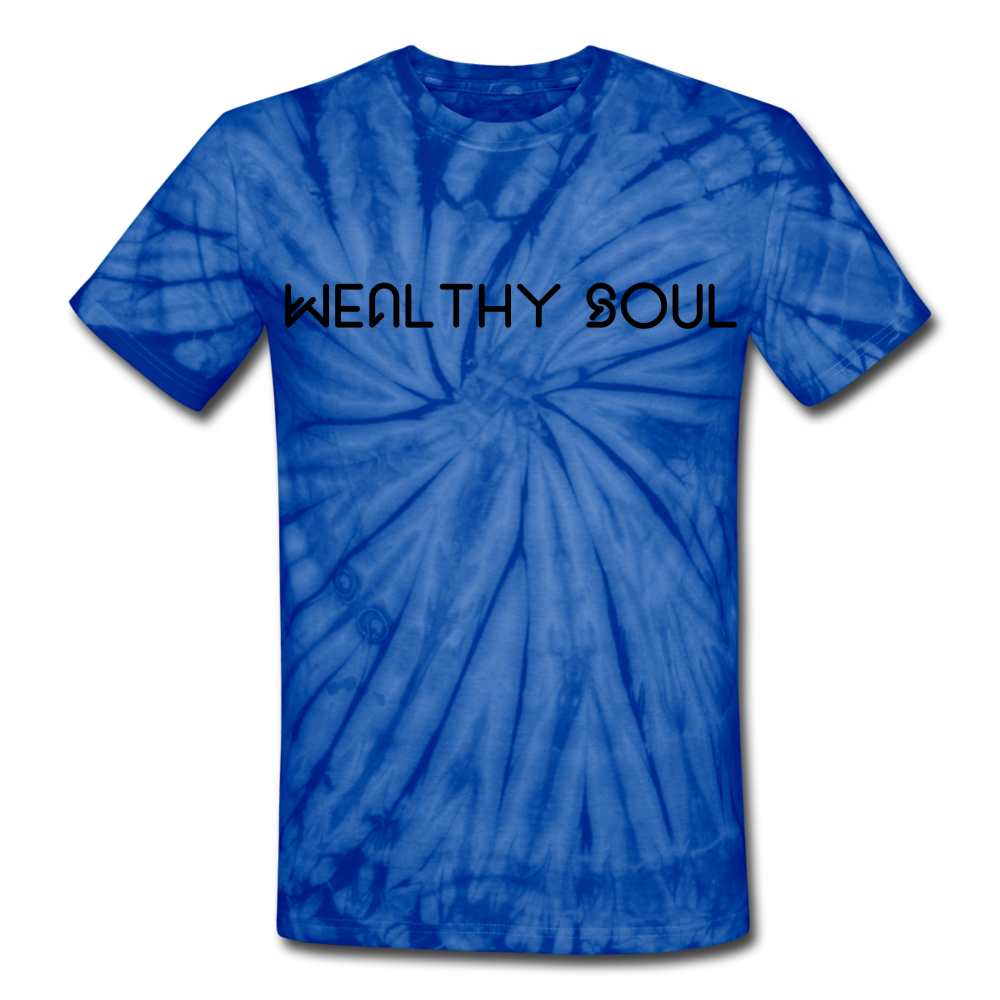 Unisex Tie Dye Wealthy Soul T-Shirt - spider blue