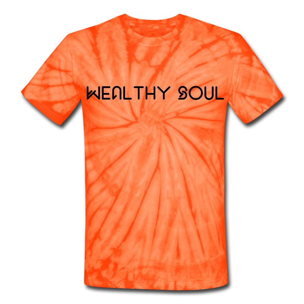 Unisex Tie Dye Wealthy Soul T-Shirt - spider orange