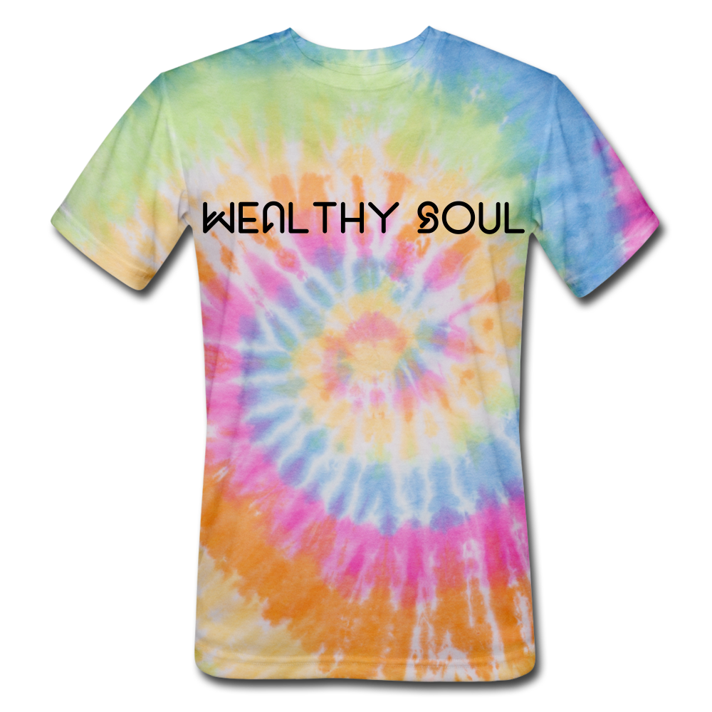 Unisex Tie Dye Wealthy Soul T-Shirt - rainbow