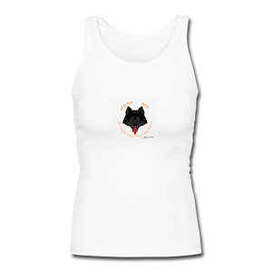 Women's Longer Length Fitted Tank - white