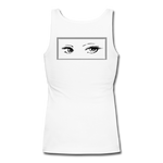 Women's Longer Length Fitted Tank - white