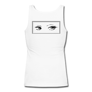 Women's Longer Length Fitted Tank - white