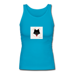 Women's Longer Length Fitted Tank - turquoise