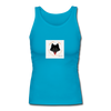 Women's Longer Length Fitted Tank - turquoise