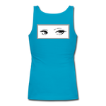 Women's Longer Length Fitted Tank - turquoise