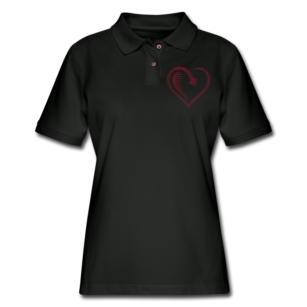 Women's Pique Polo Shirt - black