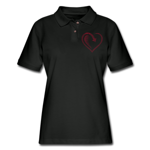 Women's Pique Polo Shirt - black