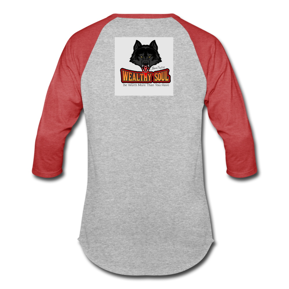 Unisex Baseball T-Shirt - heather gray/red