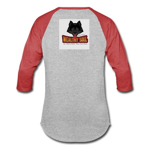 Unisex Baseball T-Shirt - heather gray/red