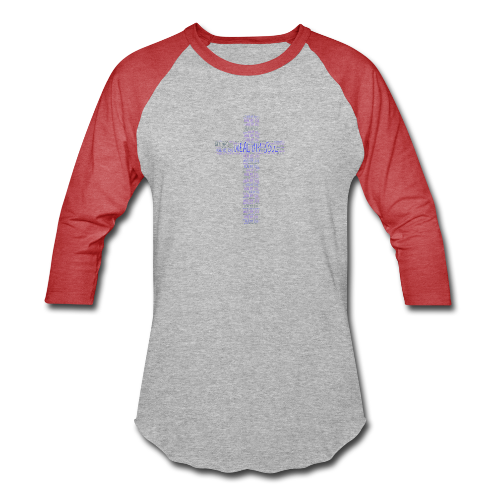 Unisex Baseball T-Shirt - heather gray/red