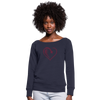 Wealthy Soul Heart Women's Wideneck Sweatshirt - melange navy