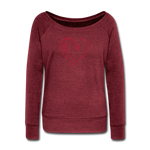 Wealthy Soul Heart Women's Wideneck Sweatshirt - cardinal triblend