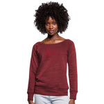 Wealthy Soul Heart Women's Wideneck Sweatshirt - cardinal triblend