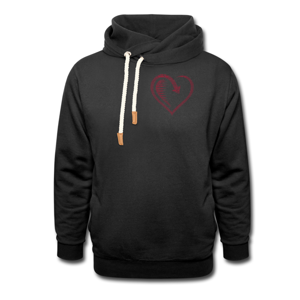 Wealthy Soul Heart (Worth More Than You Have) Shawl Collar Hoodie - black