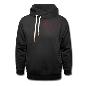 Wealthy Soul Heart (Worth More Than You Have) Shawl Collar Hoodie - black