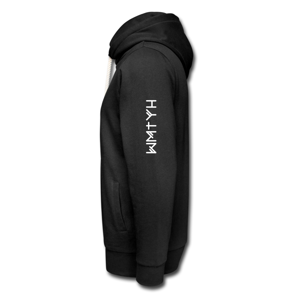 Wealthy Soul Heart (Worth More Than You Have) Shawl Collar Hoodie - black