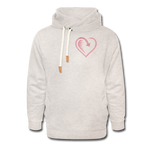 Wealthy Soul Heart (Worth More Than You Have) Shawl Collar Hoodie - heather oatmeal