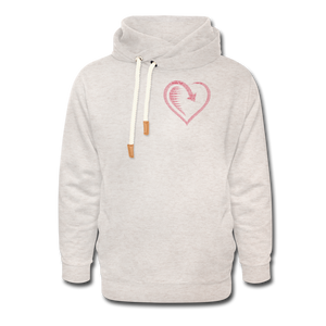 Wealthy Soul Heart (Worth More Than You Have) Shawl Collar Hoodie - heather oatmeal