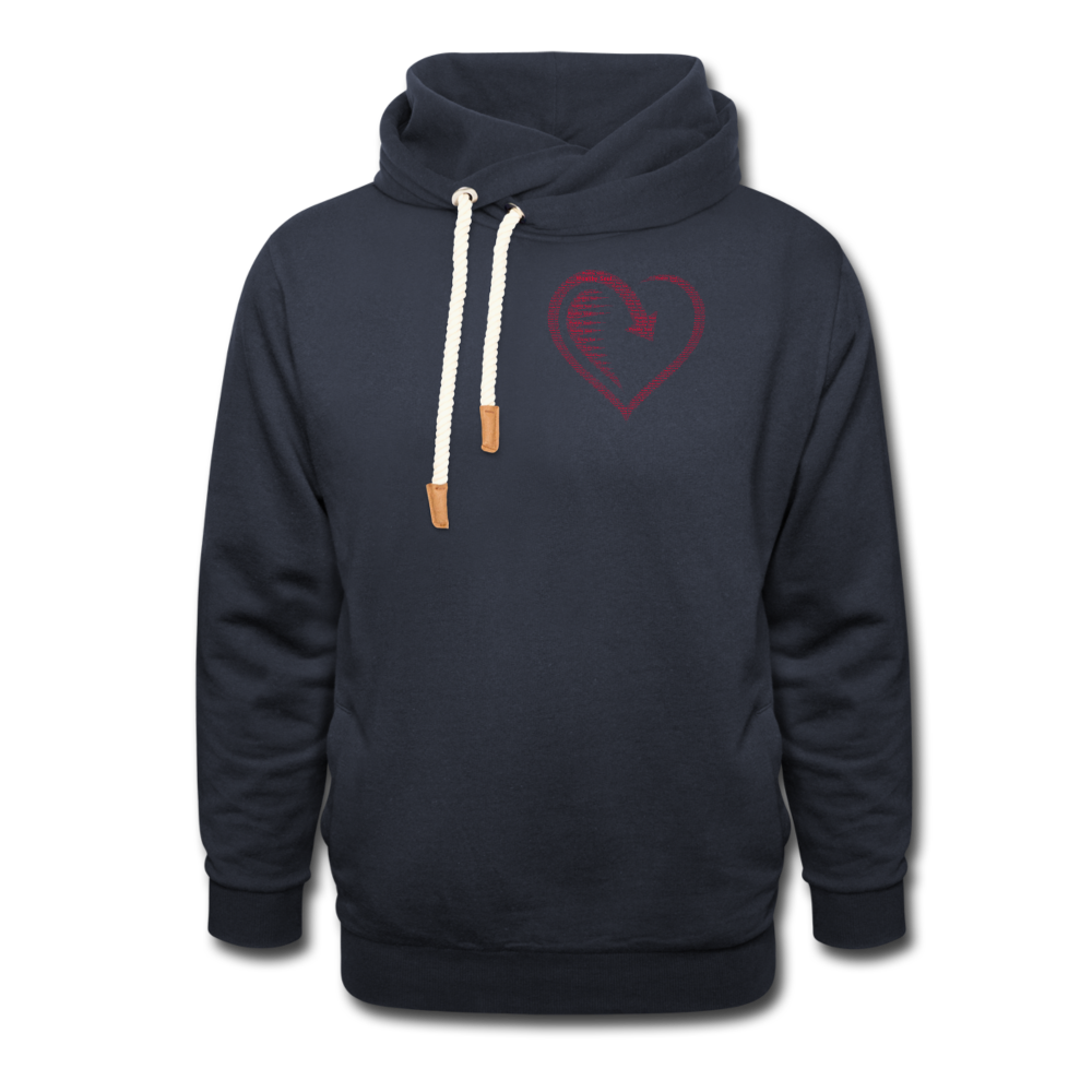 Wealthy Soul Heart (Worth More Than You Have) Shawl Collar Hoodie - navy