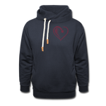 Wealthy Soul Heart (Worth More Than You Have) Shawl Collar Hoodie - navy