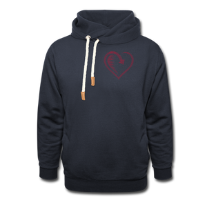 Wealthy Soul Heart (Worth More Than You Have) Shawl Collar Hoodie - navy