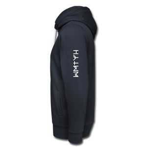 Wealthy Soul Heart (Worth More Than You Have) Shawl Collar Hoodie - navy