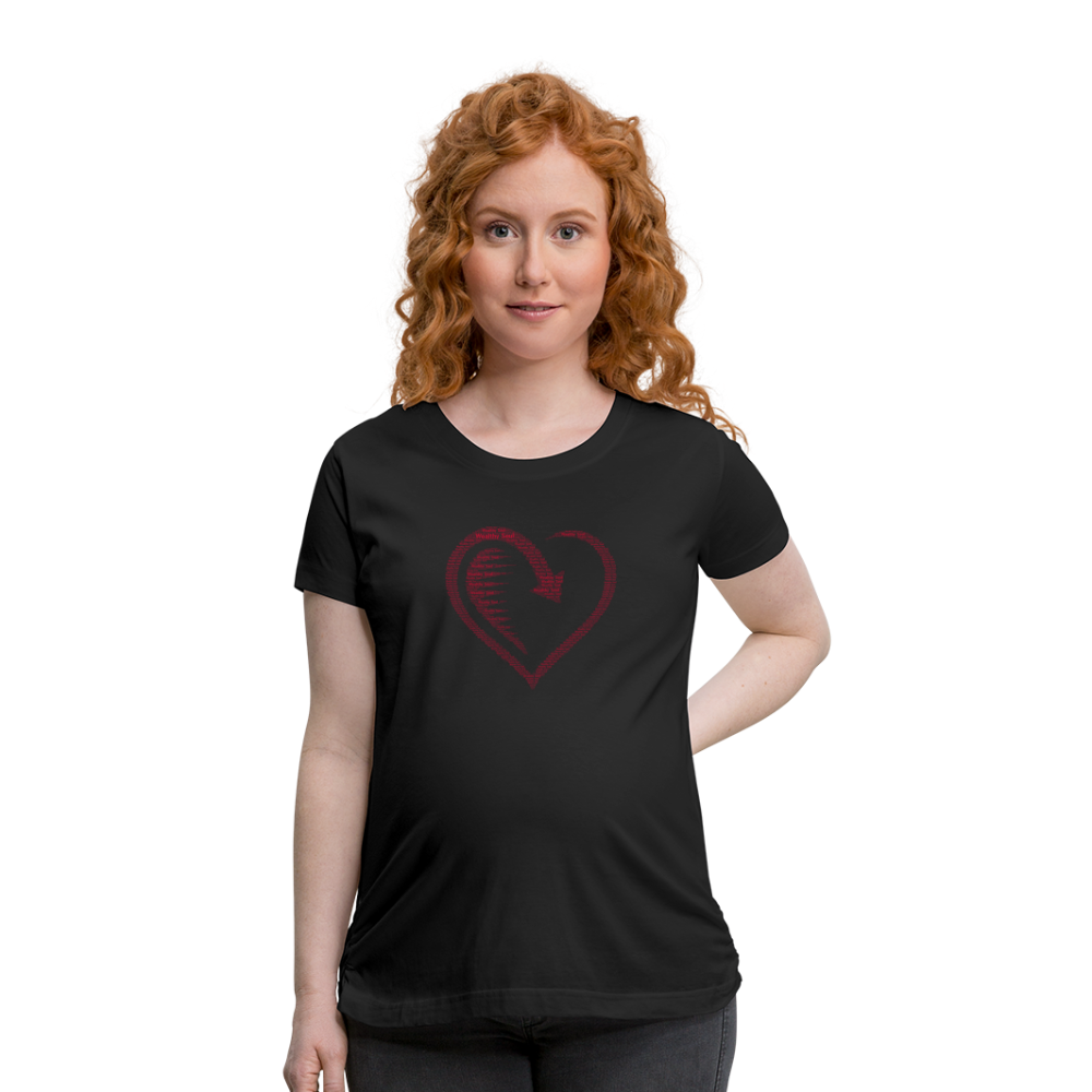 Wealthy Soul Heart Women’s Maternity T-Shirt - black