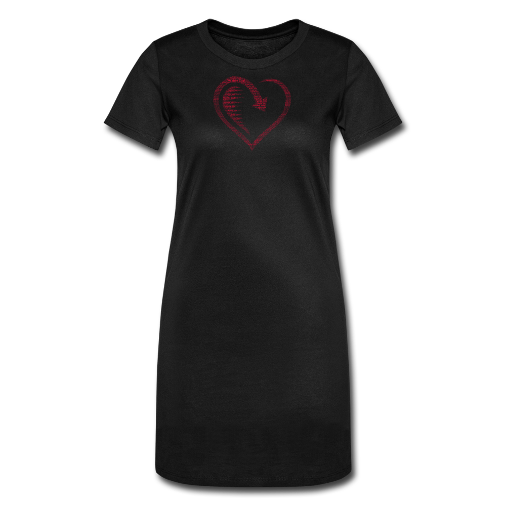 Wealthy Soul Heart Women's T-Shirt Dress - black