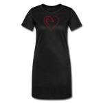 Wealthy Soul Heart Women's T-Shirt Dress - black