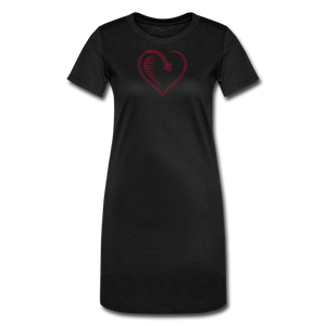 Wealthy Soul Heart Women's T-Shirt Dress - black