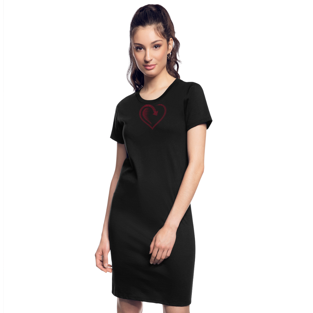 Wealthy Soul Heart Women's T-Shirt Dress - black