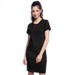 Wealthy Soul Heart Women's T-Shirt Dress - black