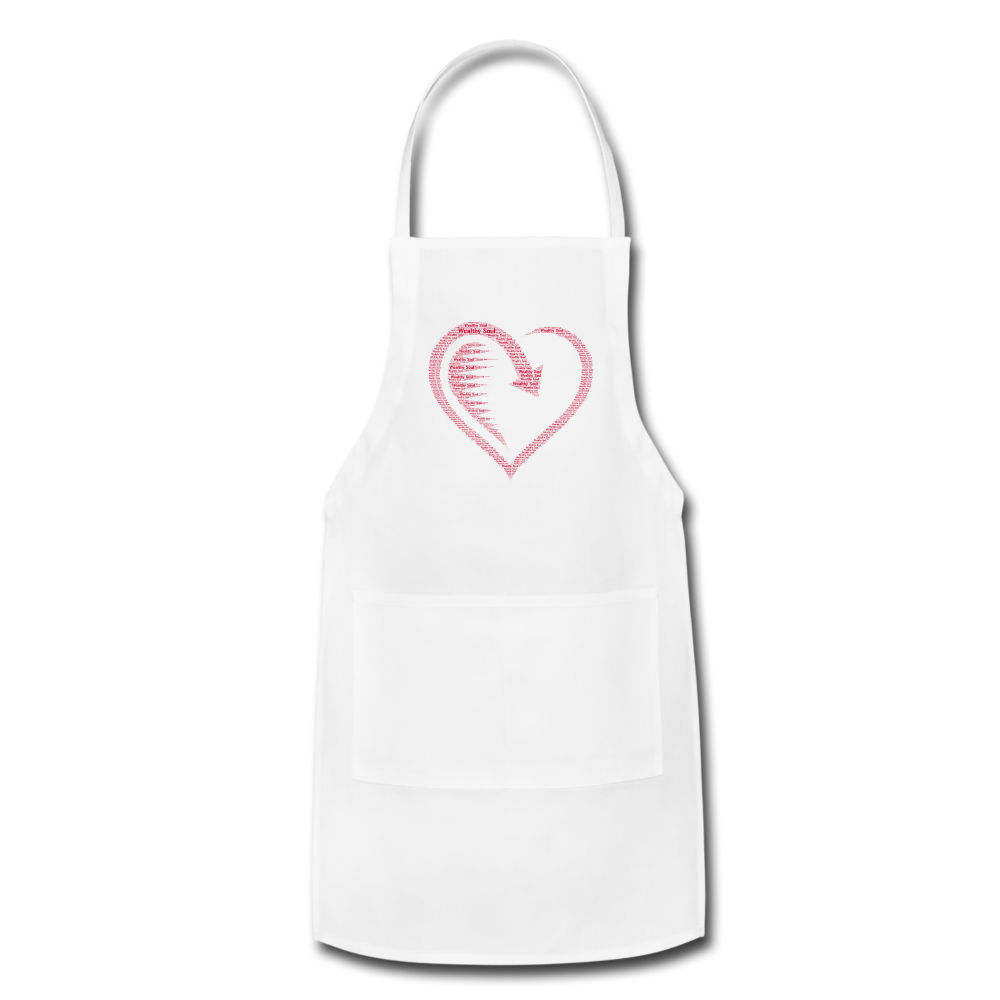 Wealthy Soul Heart Adjustable Apron - white