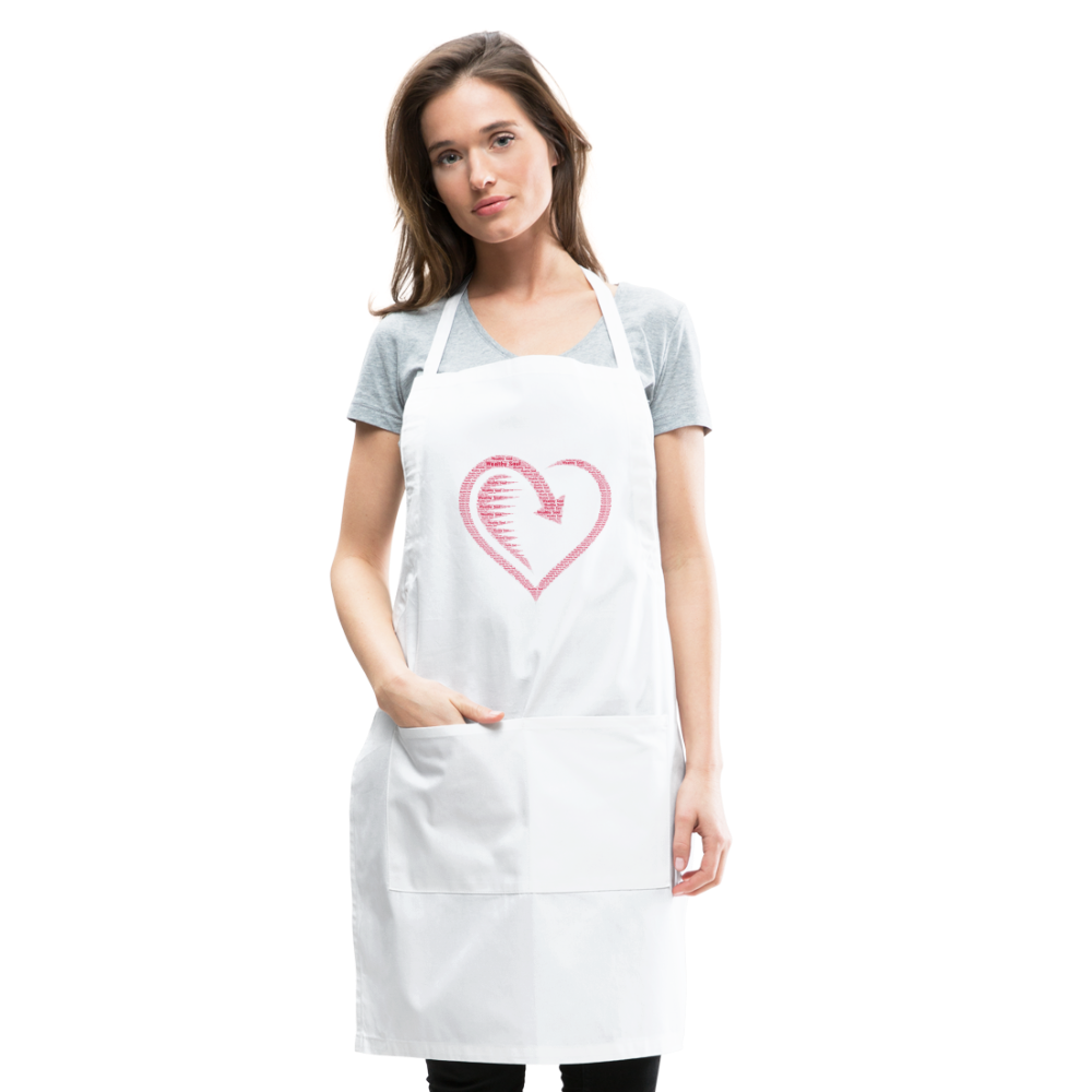 Wealthy Soul Heart Adjustable Apron - white